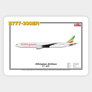 Boeing B777-300ER - Ethiopian Airlines (Art Print) Sticker